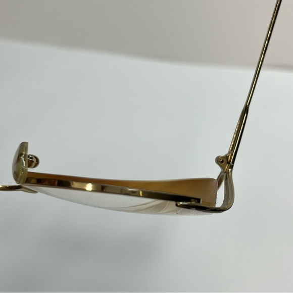 vintage swank optical frames 57016 30 eclair 857 806 gold tone metal - Picture 6 of 9